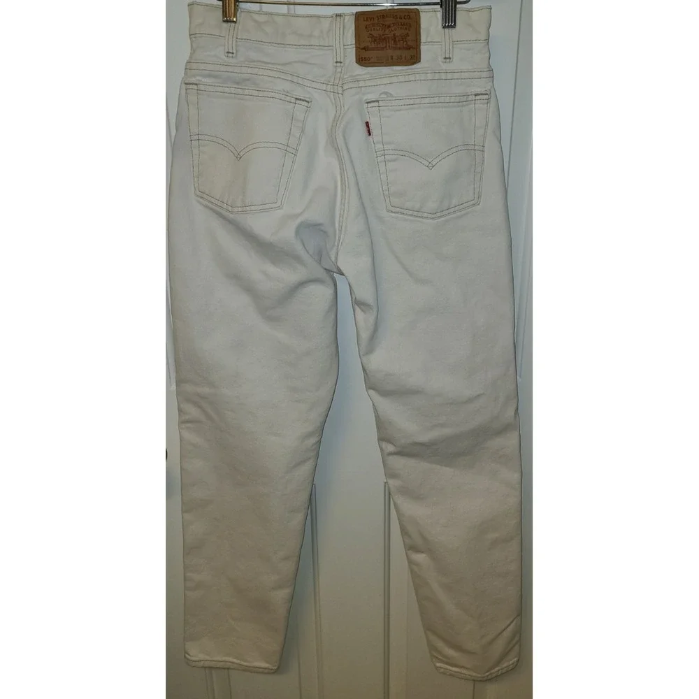 VTG Levis 550 White Jeans Womens Relaxed Tapered Leg High Rise Zip Fly 90s 30x32